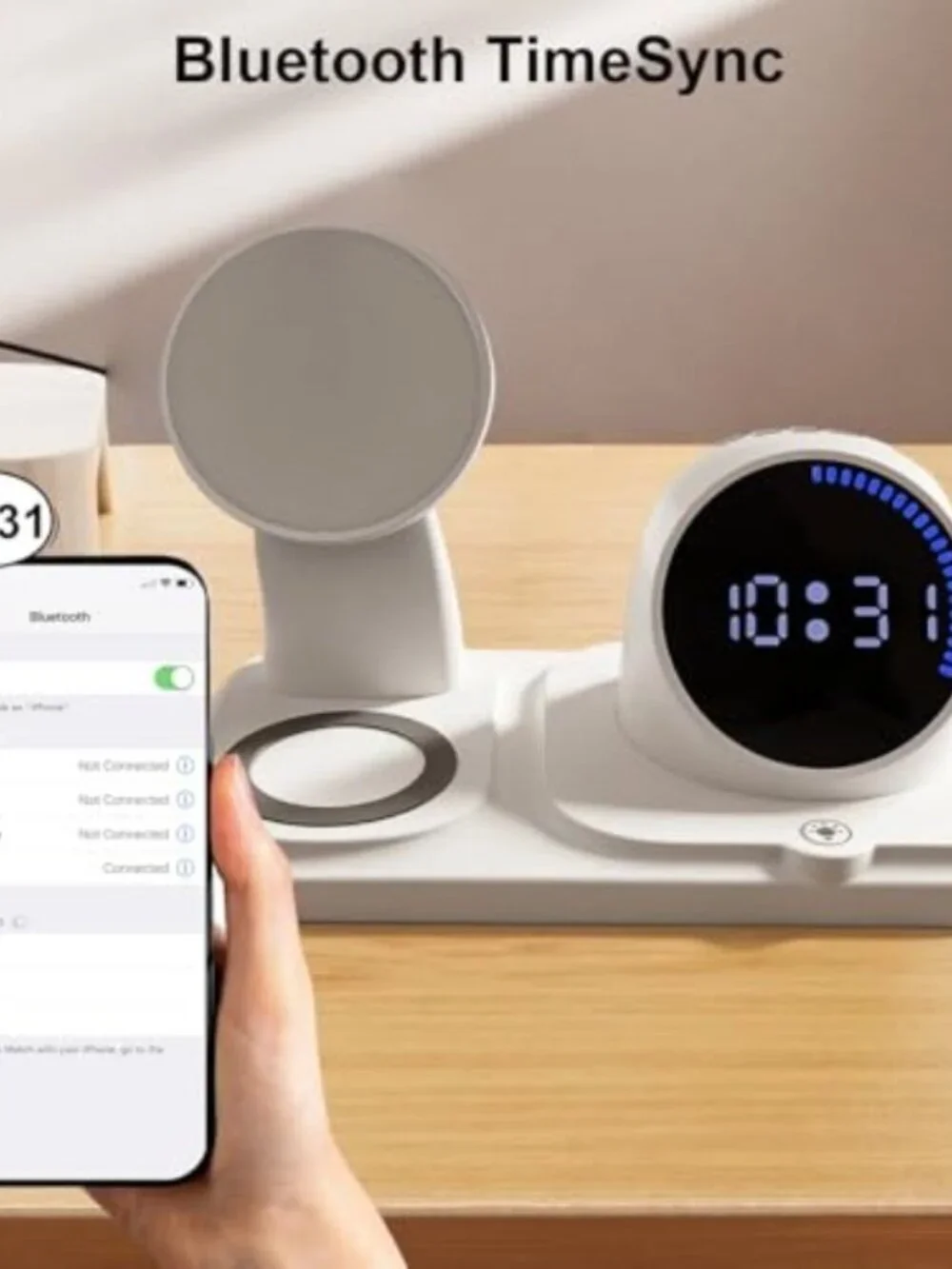 6 in 1 Wireless Charging Station with Bluetooth Speaker Fuction, Charging Stand